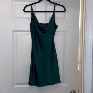 Nastygal green cowl neck slip dress